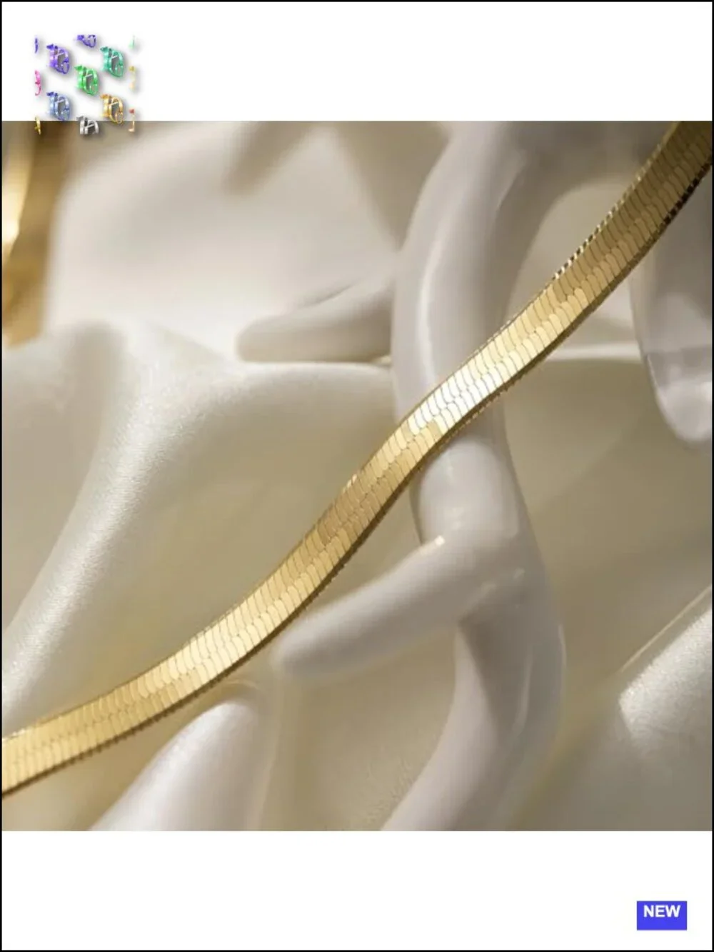 14K Gold Filled Foxtail Chain Necklace, Flat Snake Herringbone Layering